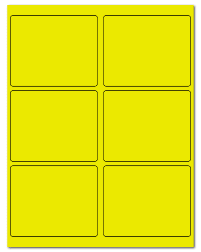 4" X 3.25" Fluorescent Yellow Sheets