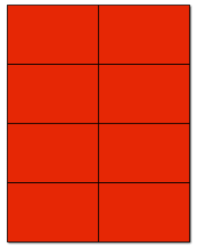 4.25" X 2.75" Fluorescent Red Sheets