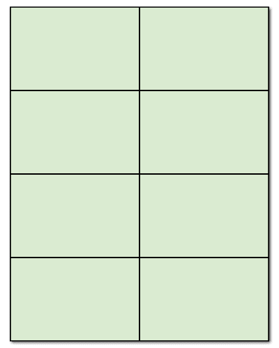 4.25" X 2.75" Pastel Green Sheets
