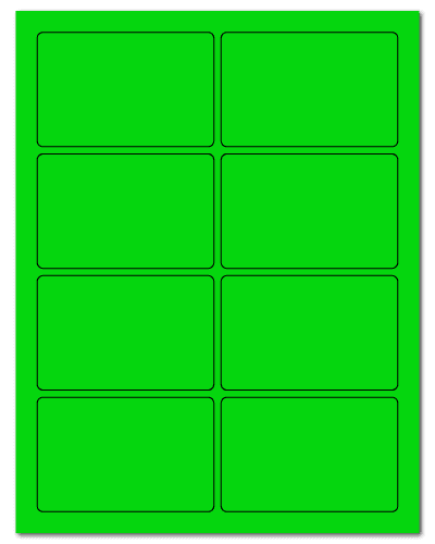 3.75" X 2.438" Fluorescent Green Sheets