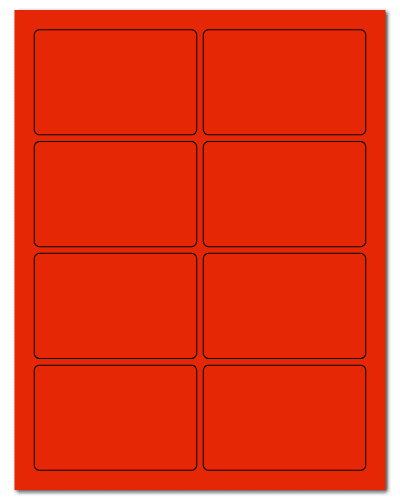 3.75" X 2.438" Fluorescent Red Sheets