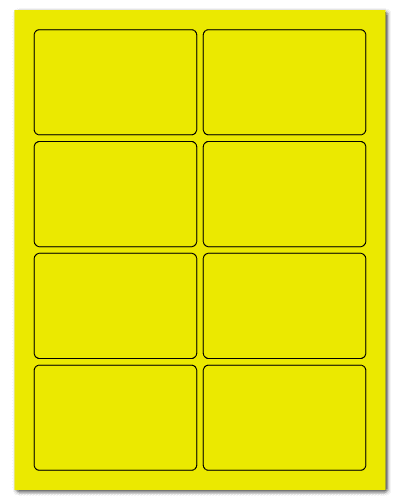 3.75" X 2.438" Fluorescent Yellow Sheets