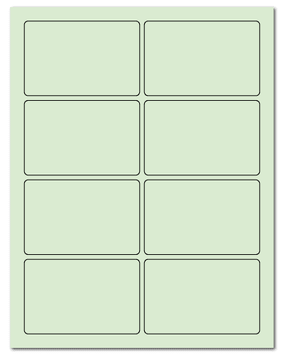 3.75" X 2.438" Pastel Green Sheets