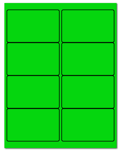 4" X 2.5" Fluorescent Green Sheets