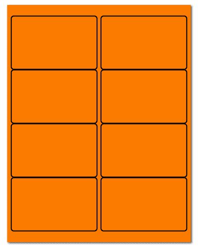 4" X 2.5" Fluorescent Orange Sheets