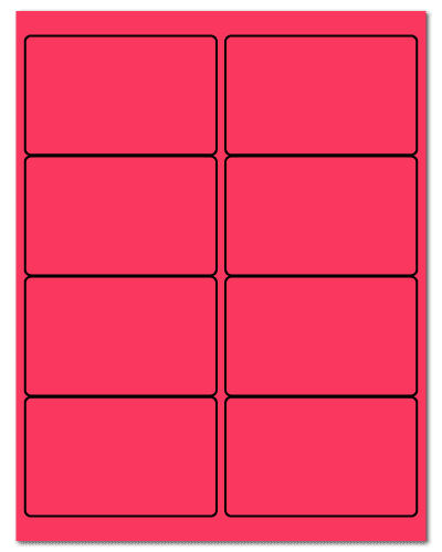 4" X 2.5" Fluorescent Pink Sheets