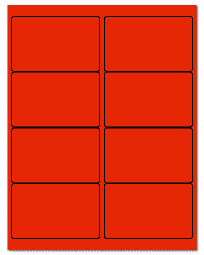 4" X 2.5" Fluorescent Red Sheets