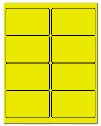4" X 2.5" Fluorescent Yellow Sheets