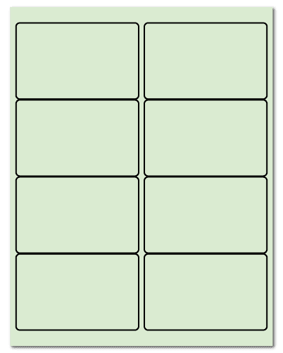 4" X 2.5" Pastel Green Sheets