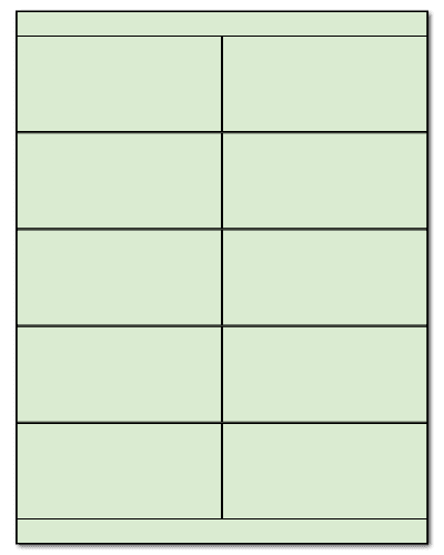 4.25" X 2" Pastel Green Sheets