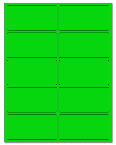 4" X 2" Fluorescent Green Sheets