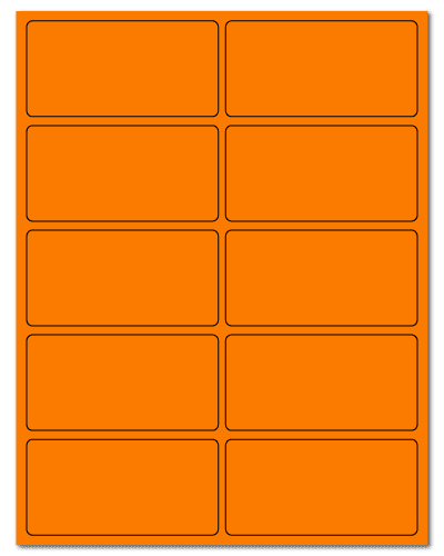 4" X 2" Fluorescent Orange Sheets