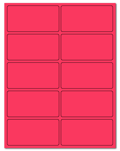 4" X 2" Fluorescent Pink Sheets