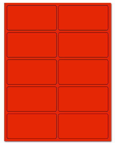 4" X 2" Fluorescent Red Sheets