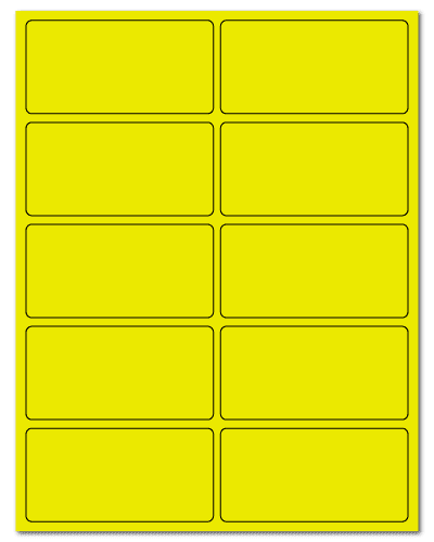 4" X 2" Fluorescent Yellow Sheets