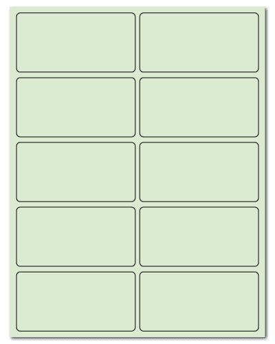 4" X 2" Pastel Green Sheets
