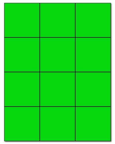 2.83" X 2.75" Fluorescent Green Sheets