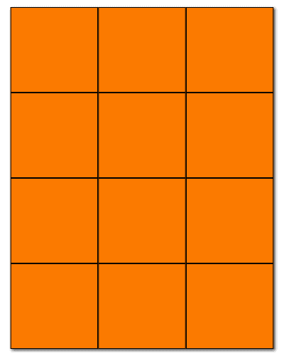 2.83" X 2.75" Fluorescent Orange Sheets