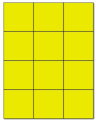 2.83" X 2.75" Fluorescent Yellow Sheets