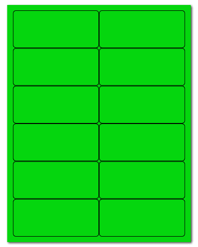4" X 1.75" Fluorescent Green Sheets