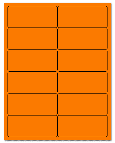 4" X 1.75" Fluorescent Orange Sheets