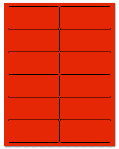 4" X 1.75" Fluorescent Red Sheets