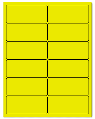 4" X 1.75" Fluorescent Yellow Sheets