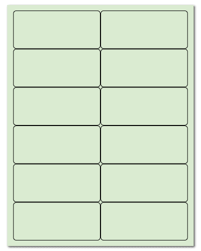 4" X 1.75" Pastel Green Sheets