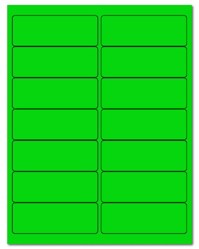 4" X 1.4375" Fluorescent Green Sheets