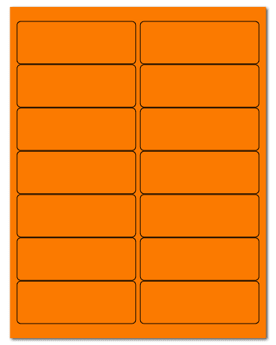 4" X 1.4375" Fluorescent Orange Sheets