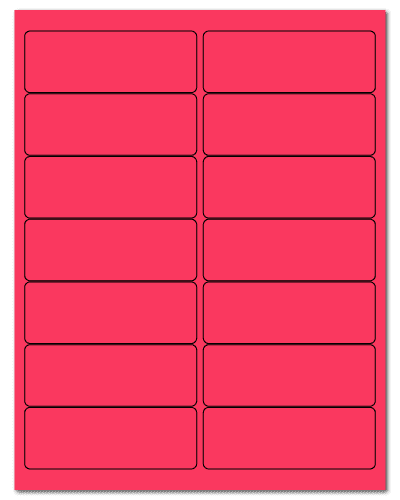 4" X 1.4375" Fluorescent Pink Sheets