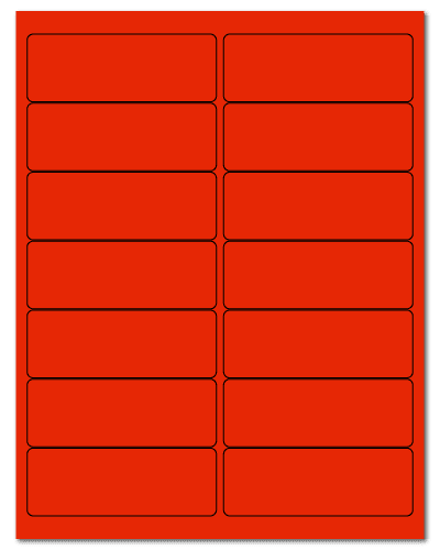 4" X 1.4375" Fluorescent Red Sheets