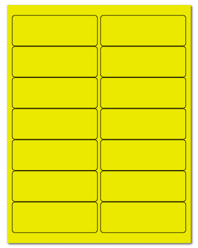 4" X 1.4375" Fluorescent Yellow Sheets