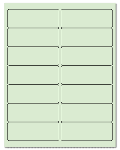 4" X 1.4375" Pastel Green Sheets