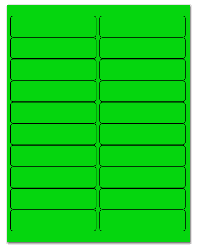 4" X 1" Fluorescent Green Sheets
