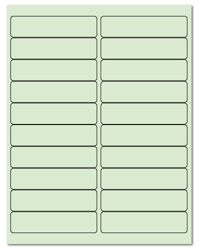 4" X 1" Pastel Green Sheets