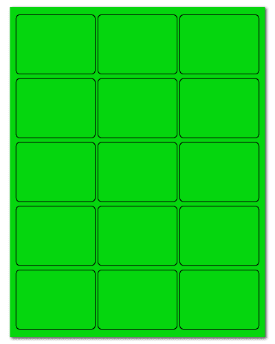2.688" X 2" Fluorescent Green Sheets