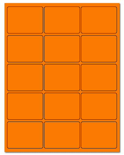 2.688" X 2" Fluorescent Orange Sheets