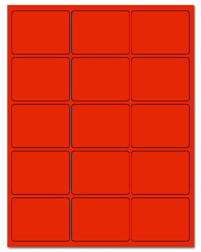 2.688" X 2" Fluorescent Red Sheets
