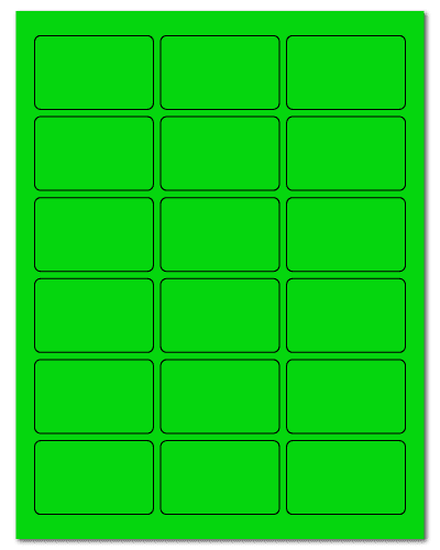 2.5" X 1.563" Fluorescent Green Sheets