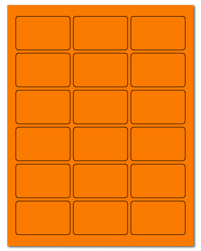 2.5" X 1.563" Fluorescent Orange Sheets