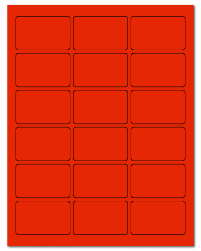 2.5" X 1.563" Fluorescent Red Sheets