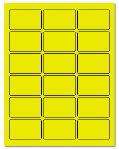 2.5" X 1.563" Fluorescent Yellow Sheets