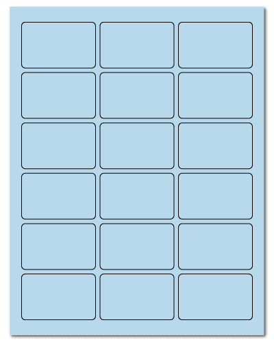 2.5" X 1.563" Pastel Blue Sheets