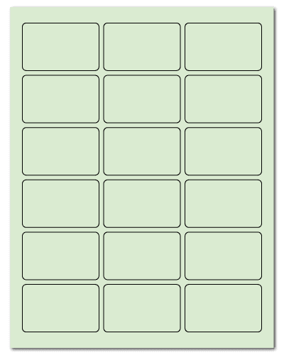 2.5" X 1.563" Pastel Green Sheets