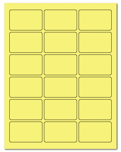 2.5" X 1.563" Pastel Yellow Sheets