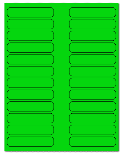 3.5" X 0.75" Fluorescent Green Sheets