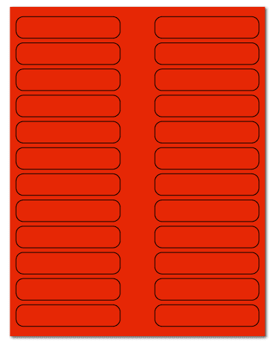 3.5" X 0.75" Fluorescent Red Sheets