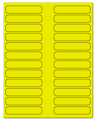 3.5" X 0.75" Fluorescent Yellow Sheets
