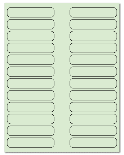 3.5" X 0.75" Pastel Green Sheets